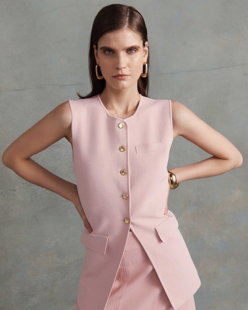 Mia Milano Knit Vest in ROSE