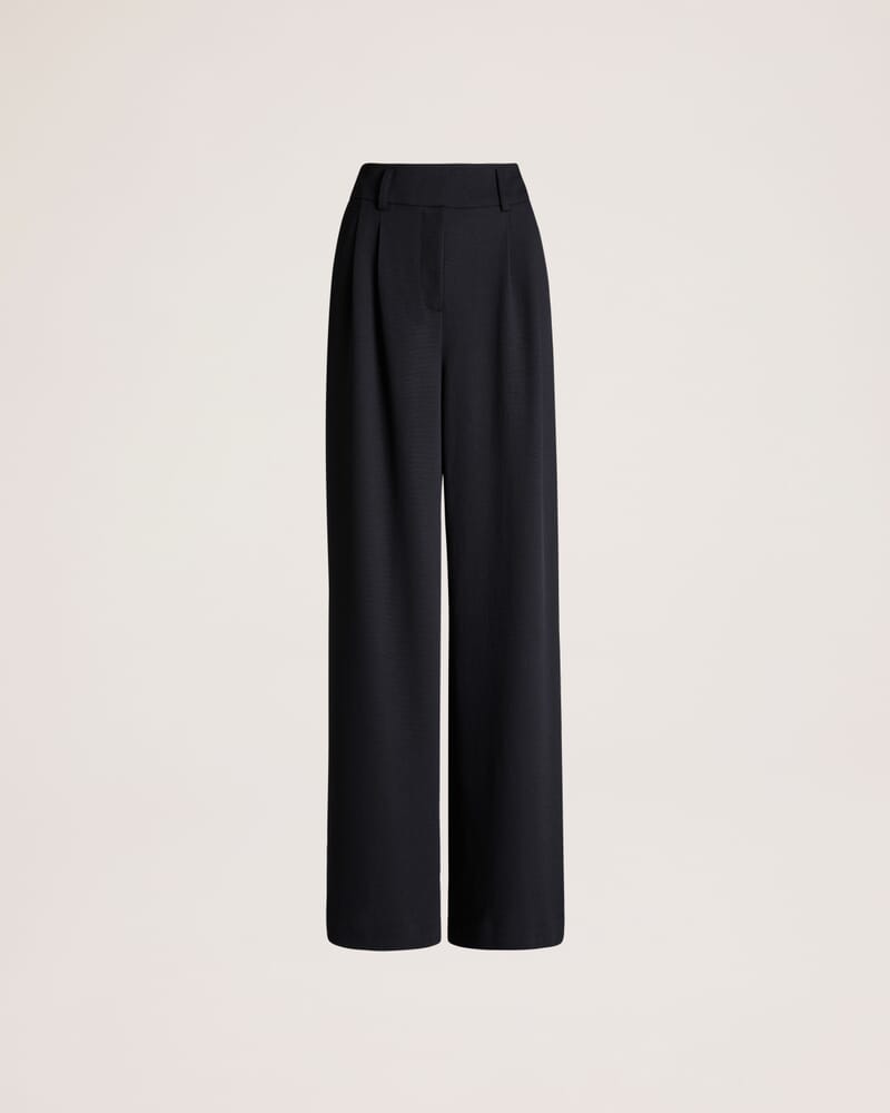 Dharma Pleat Front Pant in BLACK