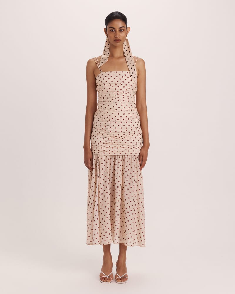 Tilda Silk Cotton Midi Skirt in MULTI