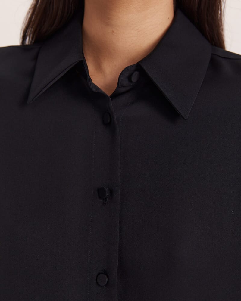 Sam Silk Classic Shirt in BLACK