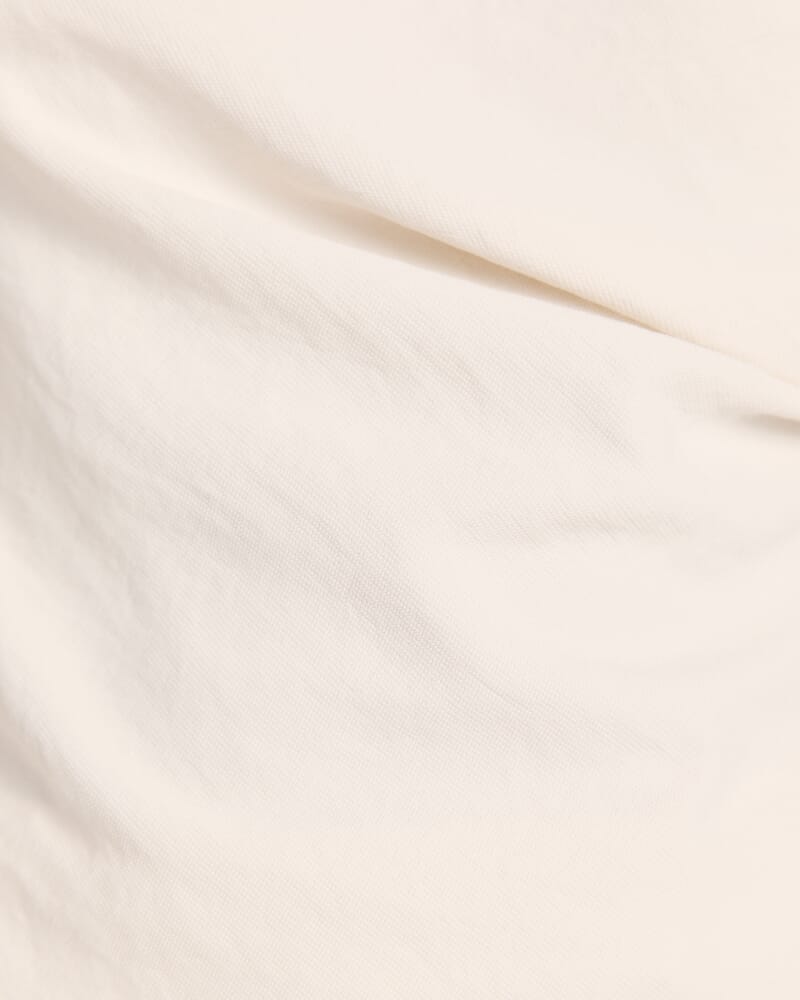 Dharma Off Shoulder Drape Top in MILK