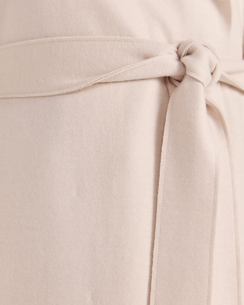 Karla Wool Longline Trench Coat in SOFT STONE