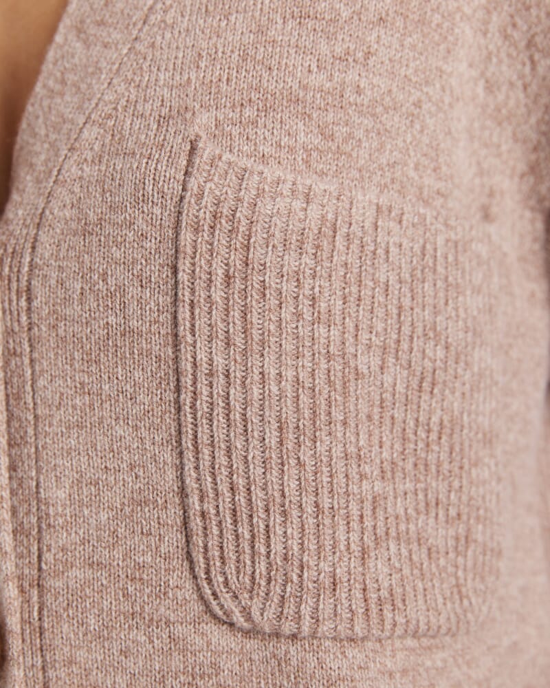 Nora Wool Cashmere Cardi in MINK