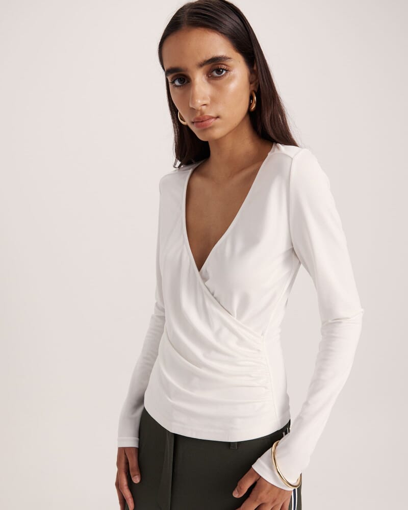 Jodie Wrap Top in IVORY