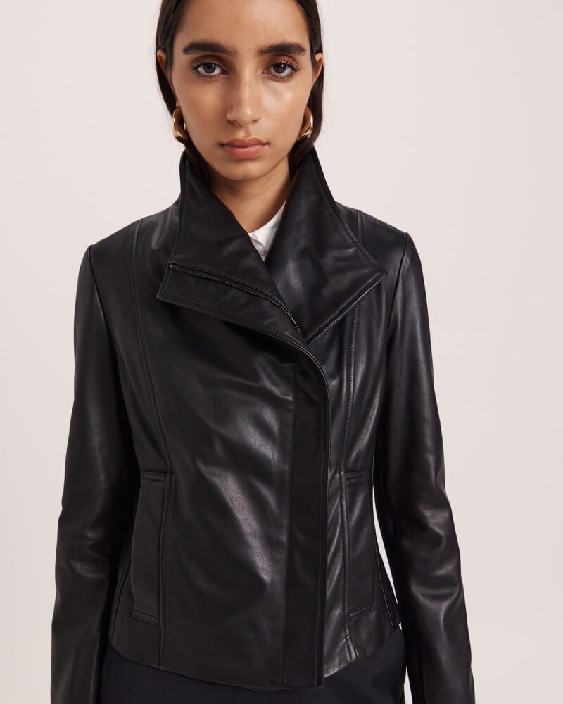 Lola Leather Jacket in BLACK