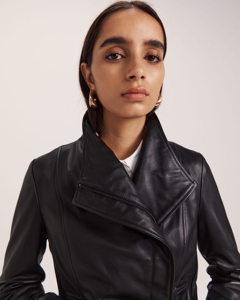 Lola Leather Jacket in BLACK