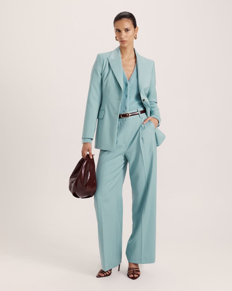 Suki Classic Wool Blazer in SEAFOAM