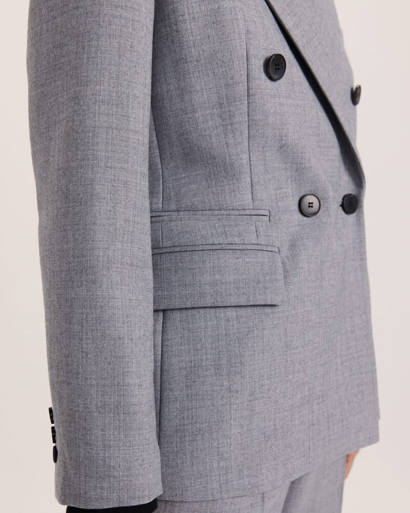 Jaimee Double Breasted Blazer in GREY MELANGE