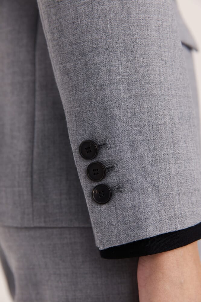 Jaimee Double Breasted Blazer in GREY MELANGE