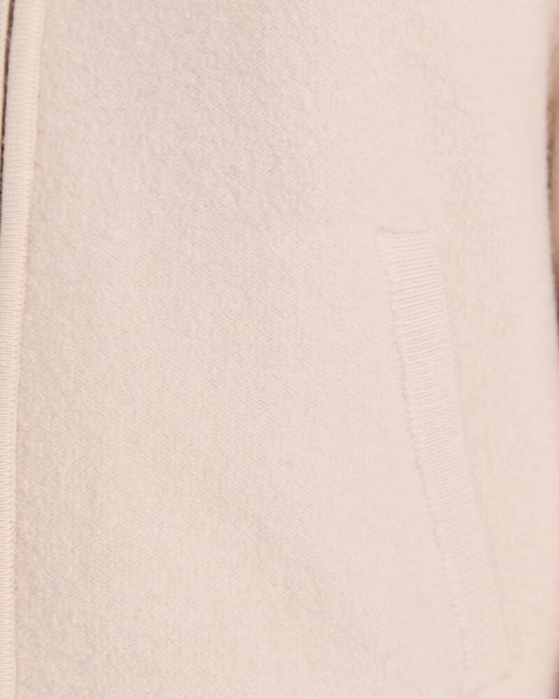 Boiled Wool Bomber in SOFT STONE