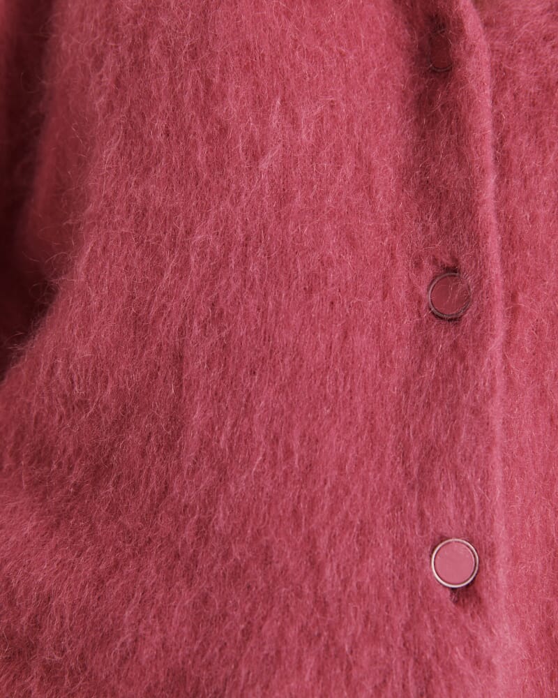 Mindy Mohair Wool Cropped Cardi in ROSE