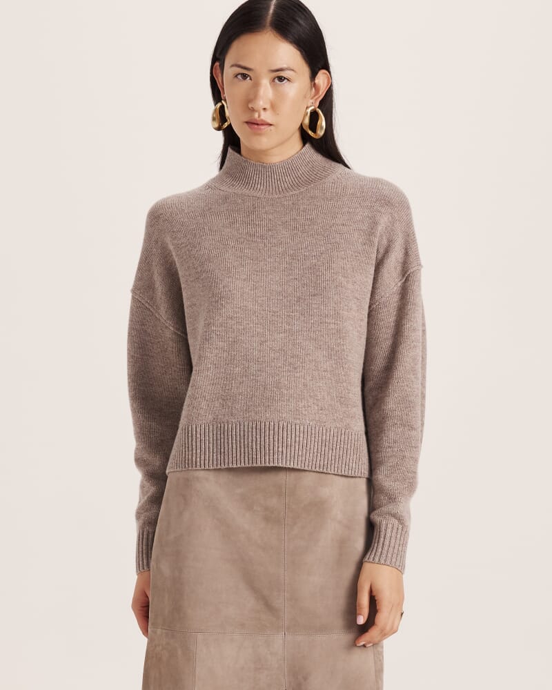 Nara Oversized Cashmere Blend Knit in PEBBLE MELANGE