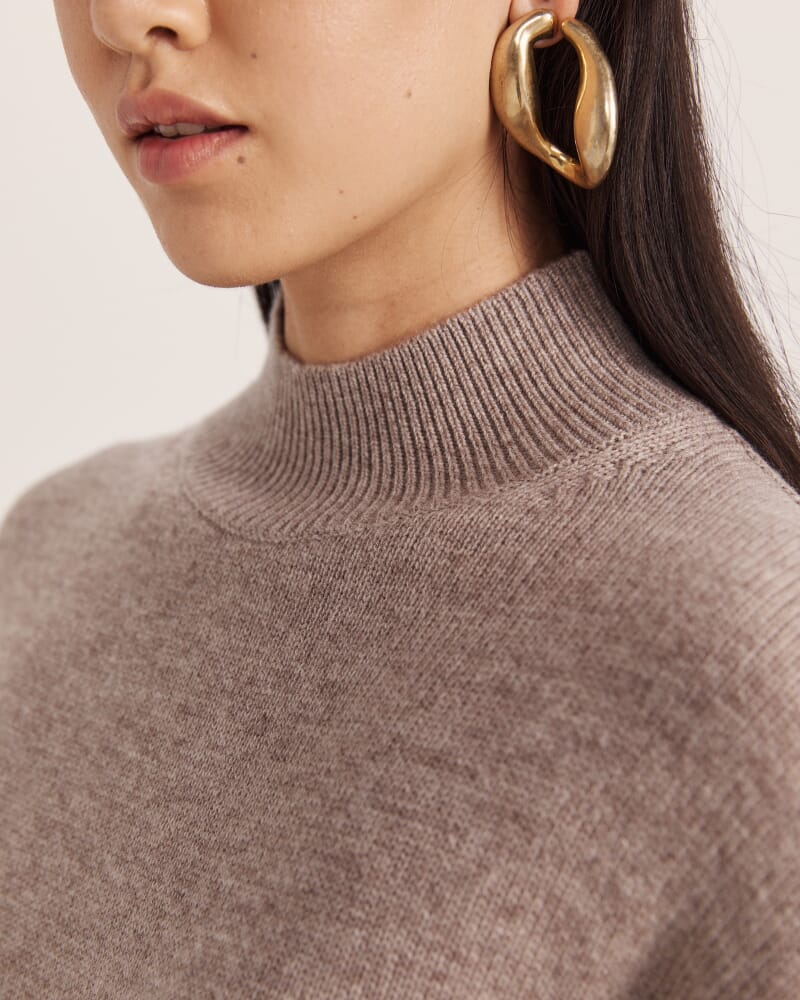 Nara Oversized Cashmere Blend Knit in PEBBLE MELANGE