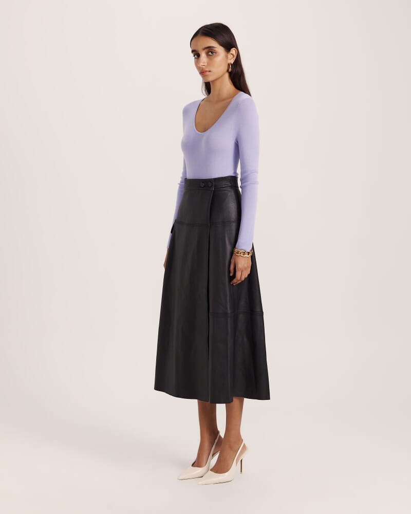 Clare Wool Scoop Neck in PERIWINKLE