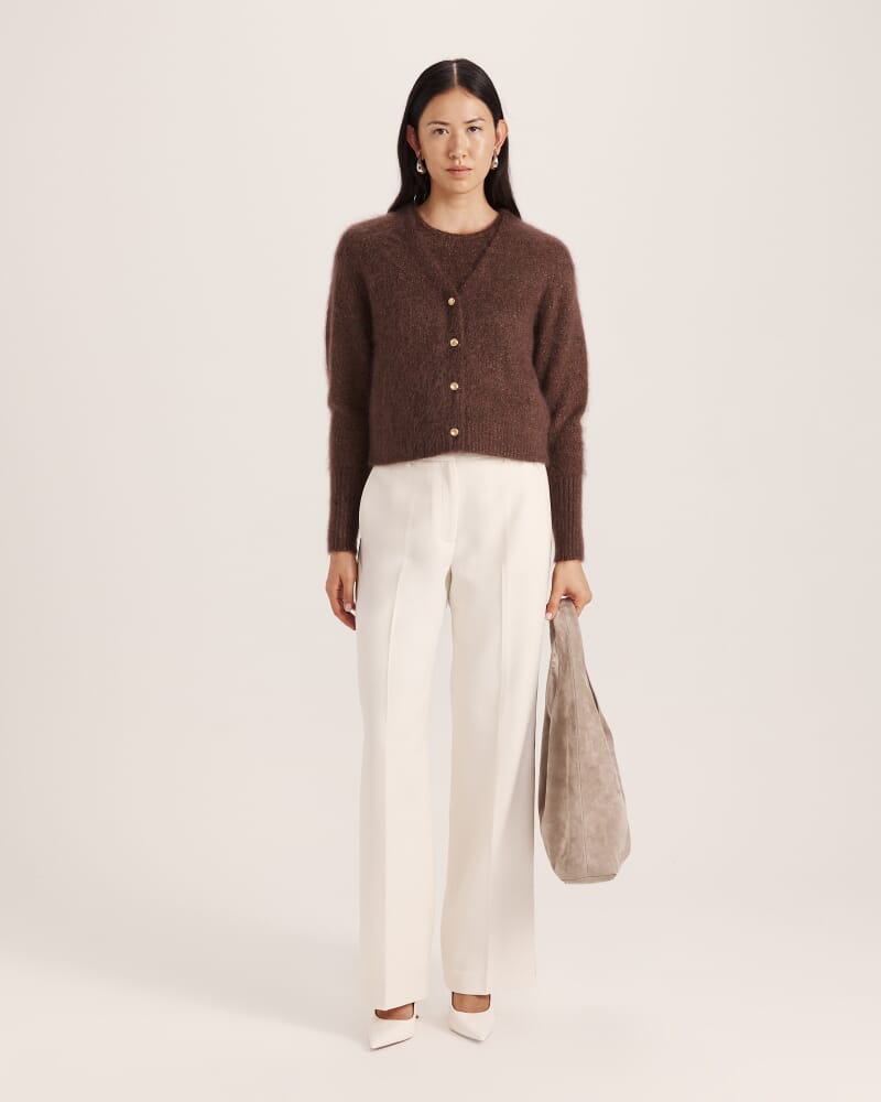 Maisy Mohair Knit Tank in CHOCOLATE