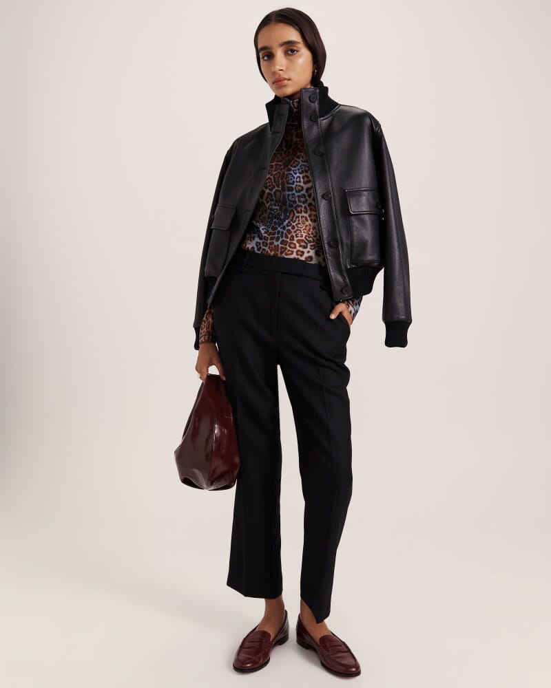 Prudence Wool Slim Leg Pant in BLACK