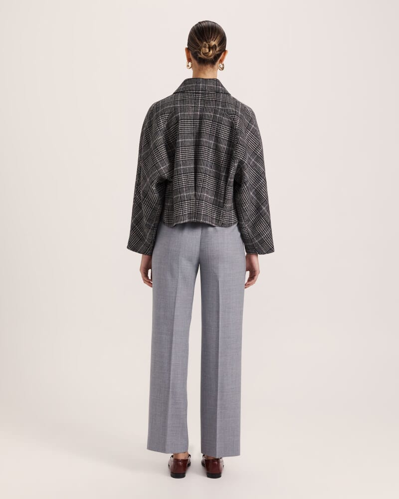 Jaimee Wool Pleat Front Pant in GREY MELANGE