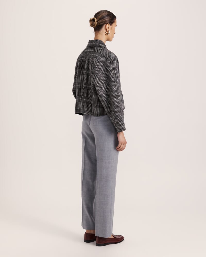 Jaimee Wool Pleat Front Pant in GREY MELANGE