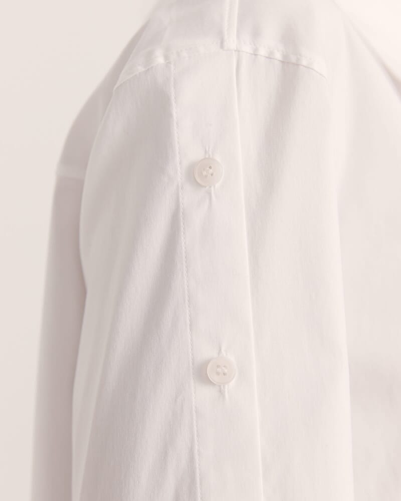 Gina Button Long Sleeve Shirt in WHITE