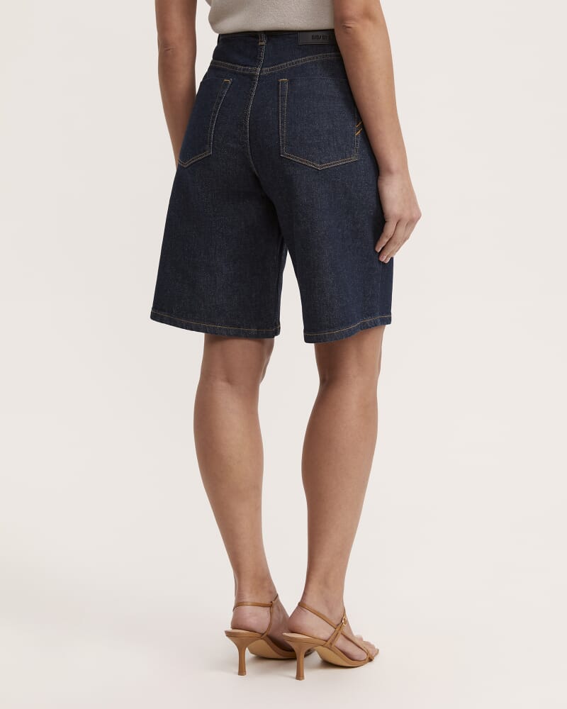 Ava Denim Long Short in BLUE/BLACK WASH