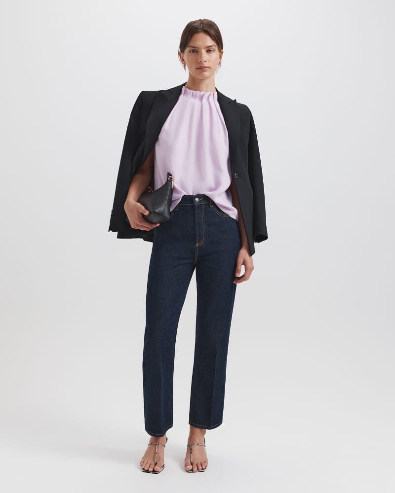 Asher Slim Cropped Jean in BLUE/BLACK WASH