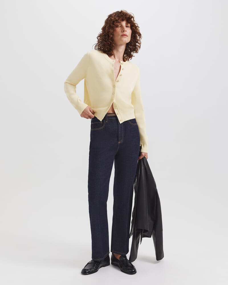 Asher Slim Cropped Jean in BLUE/BLACK WASH
