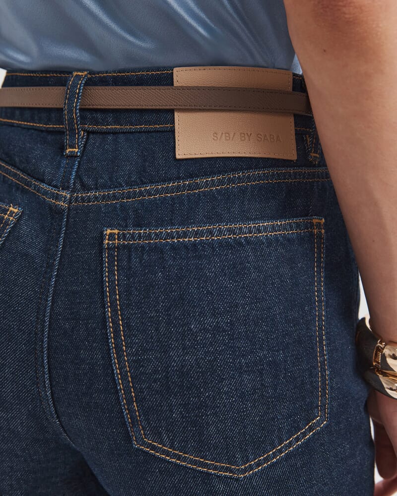 Asher Slim Cropped Jean in BLUE/BLACK WASH