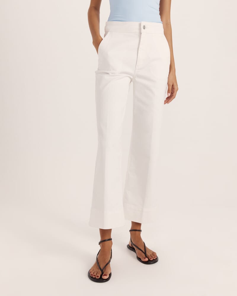 Ava Cropped Wide Leg Jean in WHITE