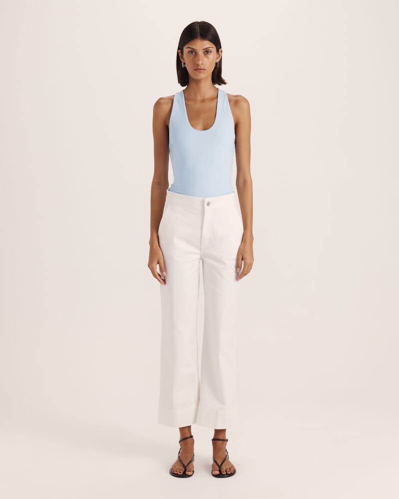 Ava Cropped Wide Leg Jean in WHITE