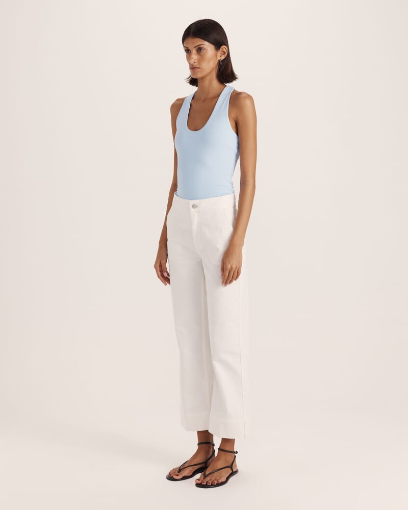 Ava Cropped Wide Leg Jean in WHITE