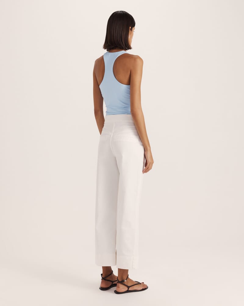 Ava Cropped Wide Leg Jean in WHITE