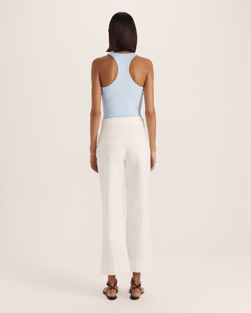 Ava Cropped Wide Leg Jean in WHITE