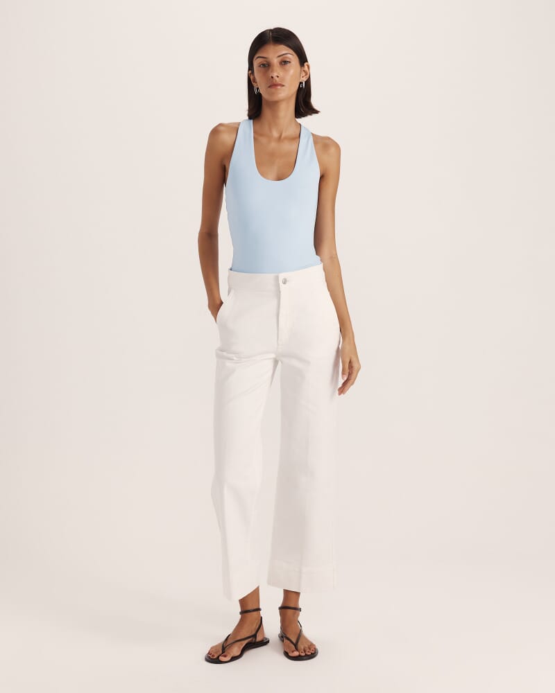 Ava Cropped Wide Leg Jean in WHITE