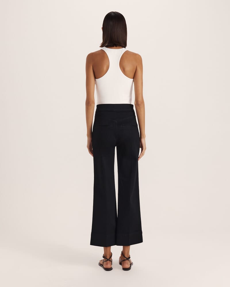 Ava Cropped Wide Leg Jean in BLACK