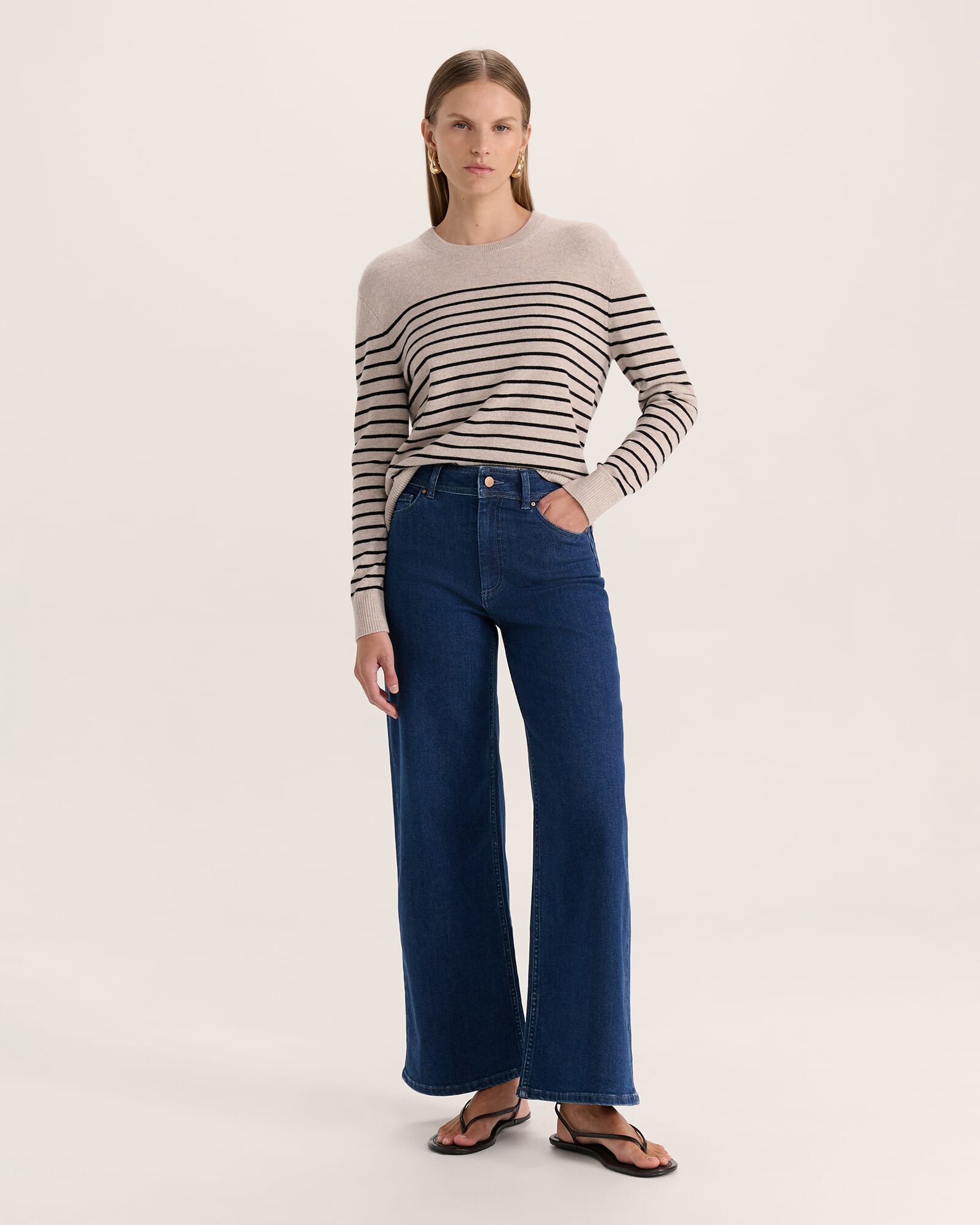Anna Marine Wide Leg Jean