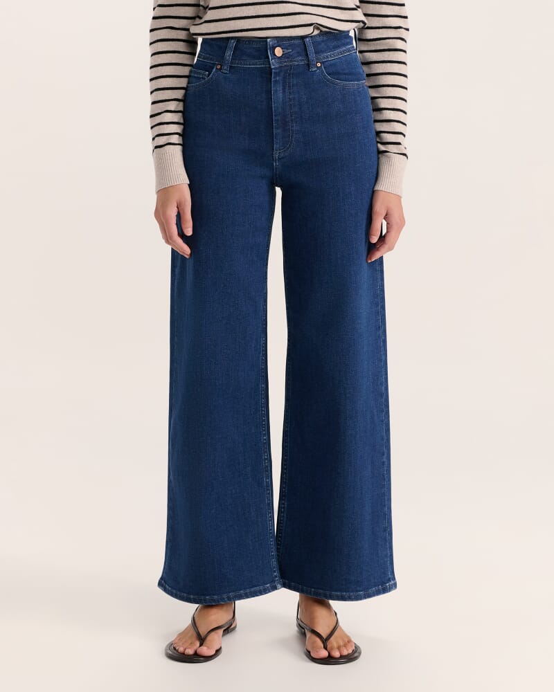 Anna Marine Wide Leg Jean in DARK INDIGO