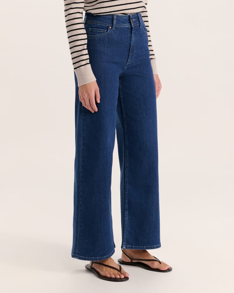 Anna Marine Wide Leg Jean in DARK INDIGO