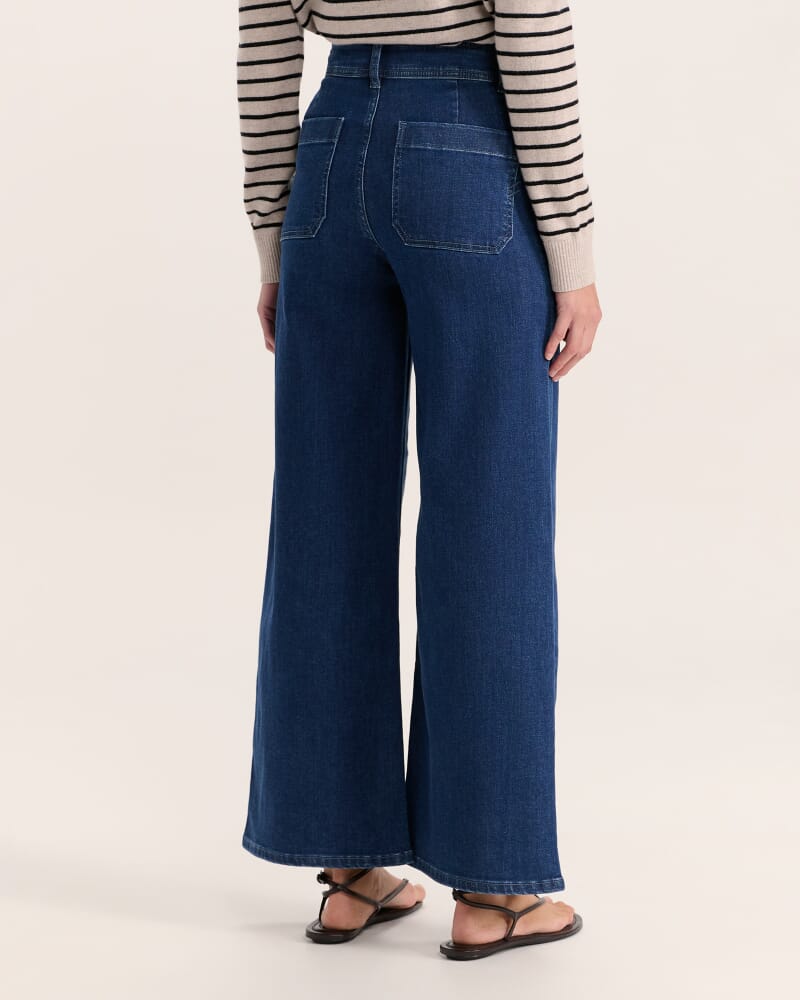 Anna Marine Wide Leg Jean in DARK INDIGO