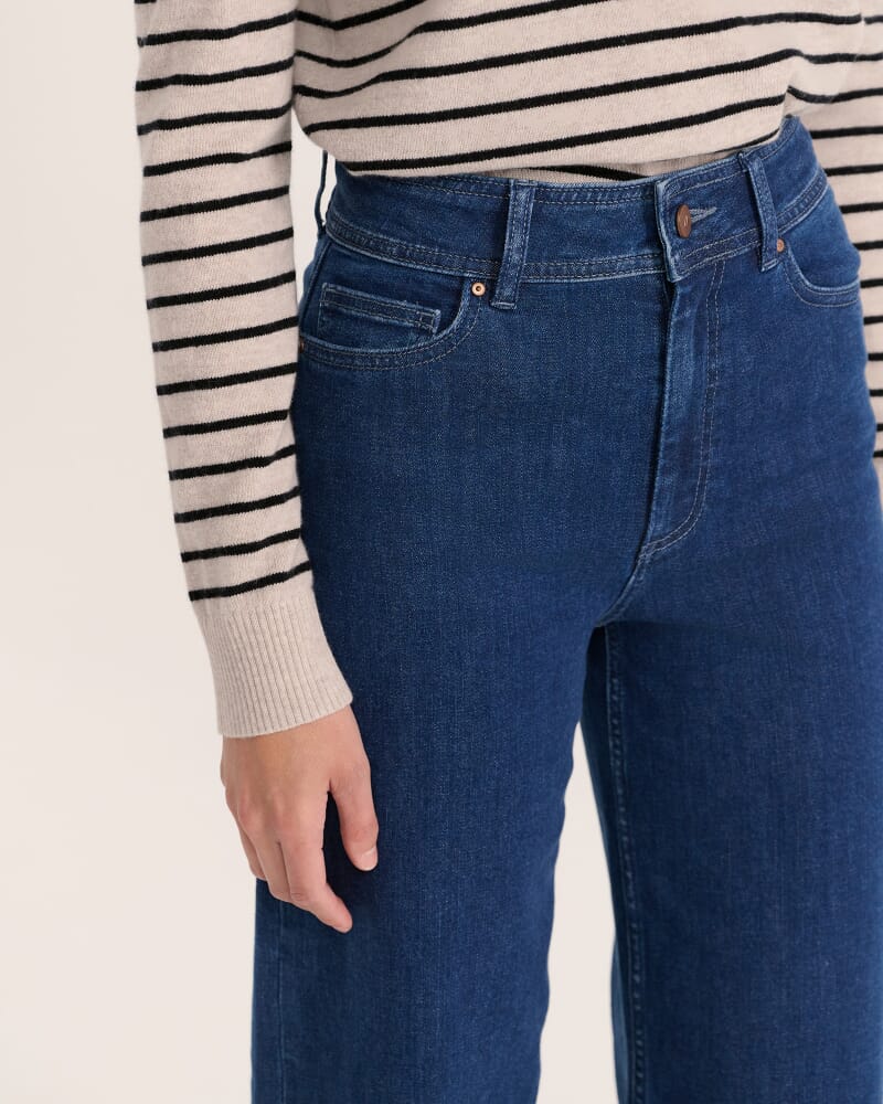 Anna Marine Wide Leg Jean in DARK INDIGO