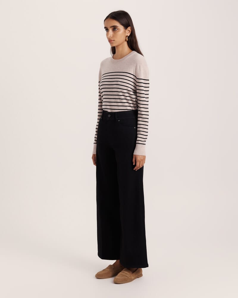 Anna Marine Wide Leg Jean in BLACK