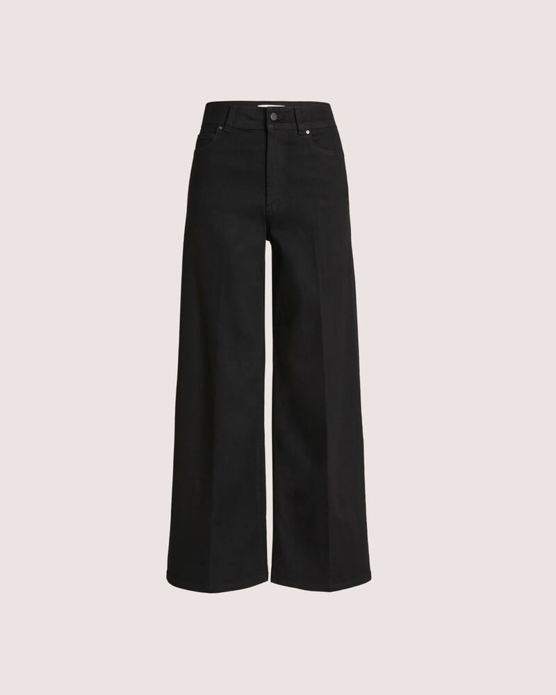 Anna Marine Wide Leg Jean in BLACK