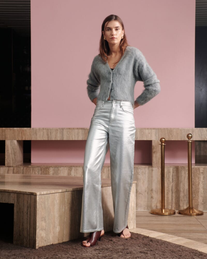 Petra Wide Leg Jean in SILVER