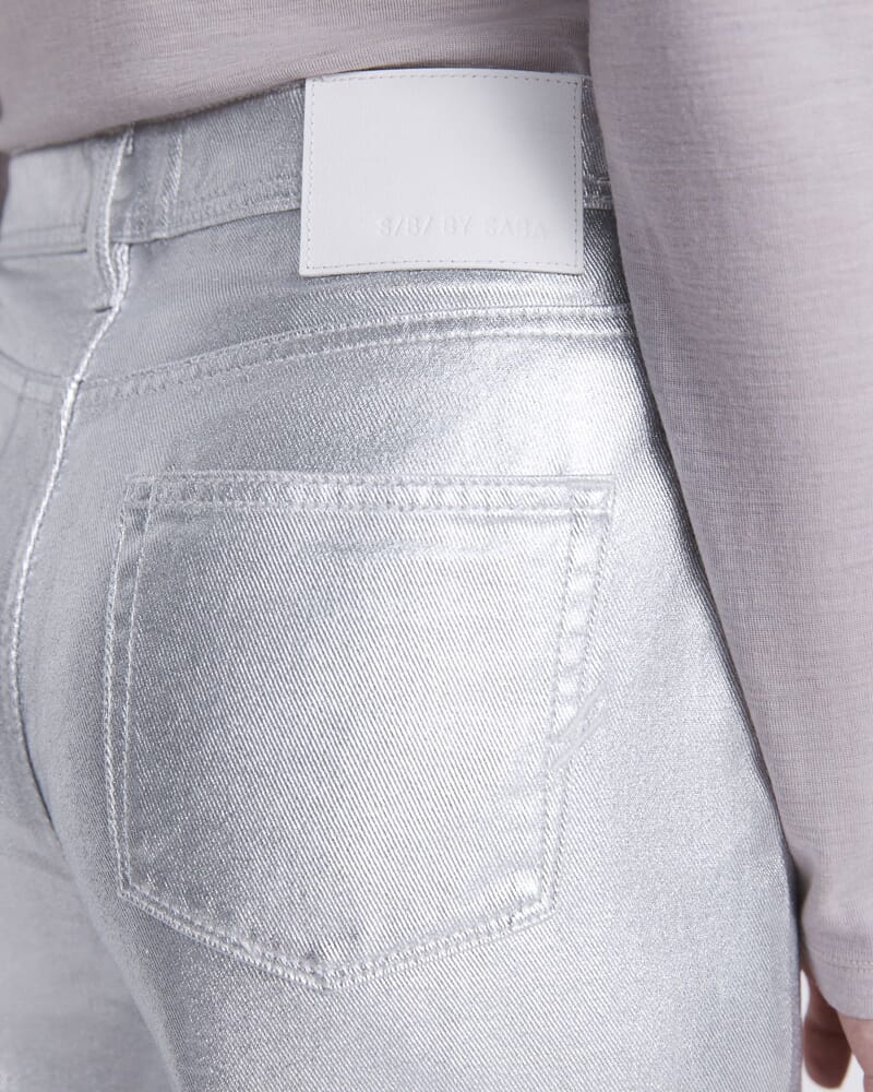 Petra Wide Leg Jean in SILVER