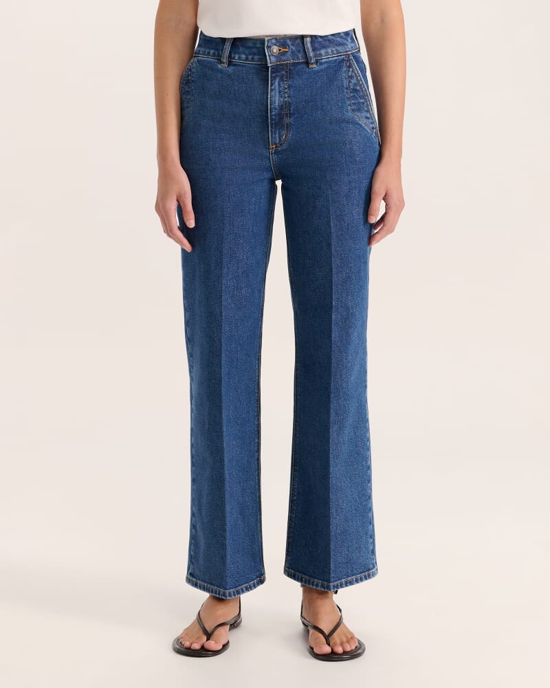 Ava Wide Leg Jean in MID BLUE