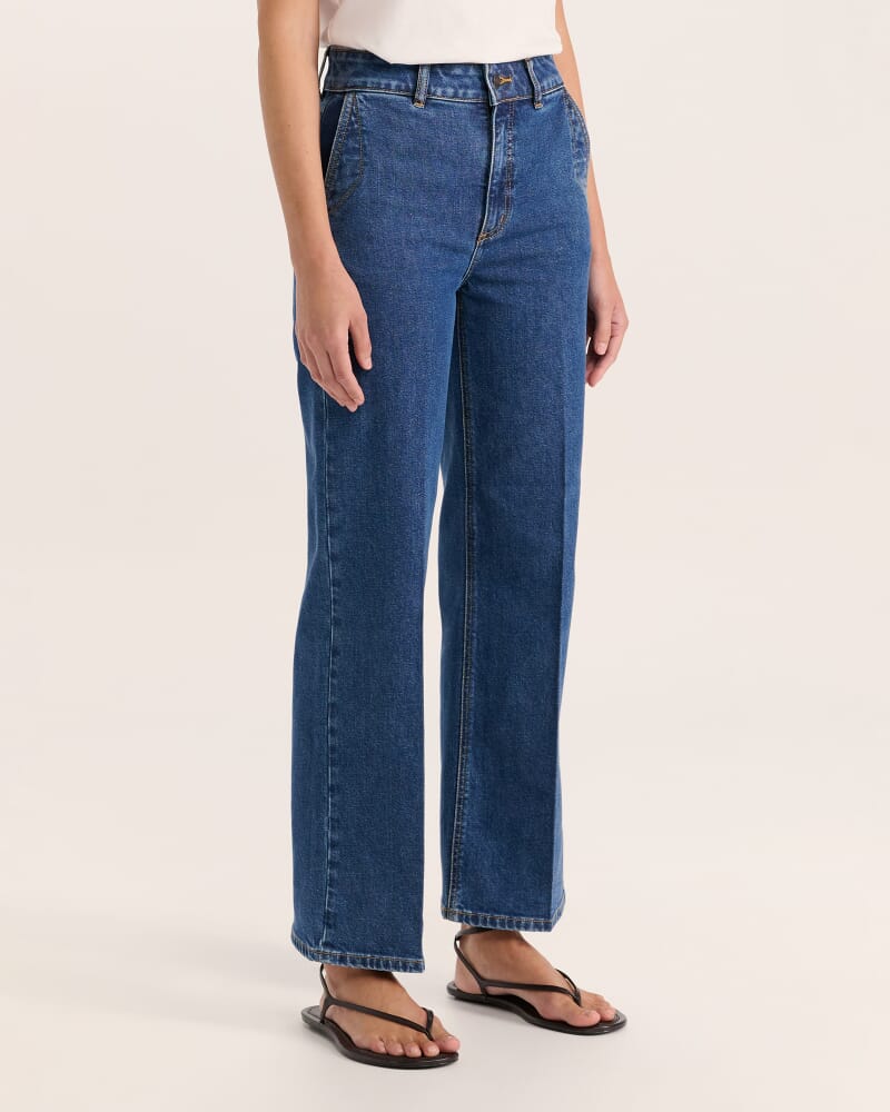 Ava Wide Leg Jean in MID BLUE