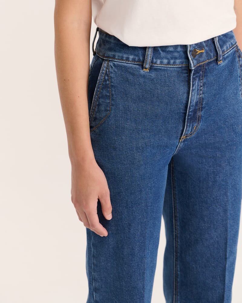 Ava Wide Leg Jean in MID BLUE