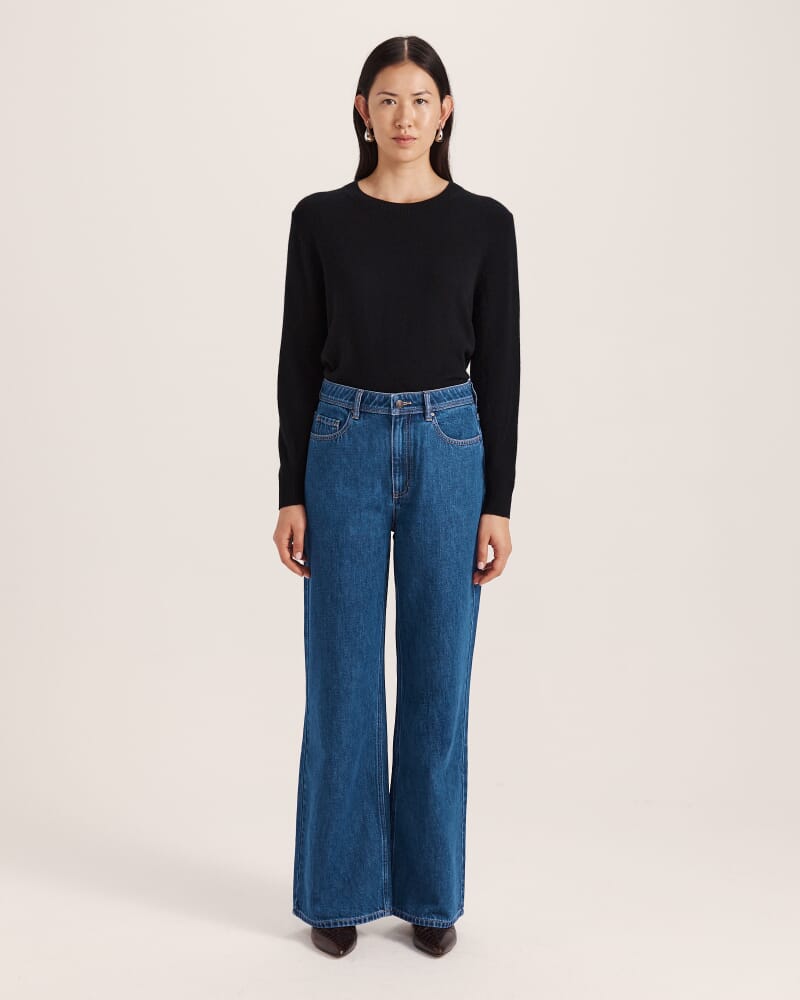 Yumi Wide Leg Jean in MID BLUE