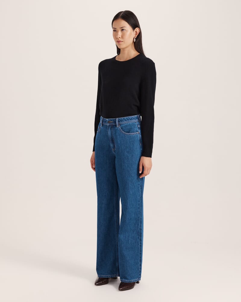 Yumi Wide Leg Jean in MID BLUE