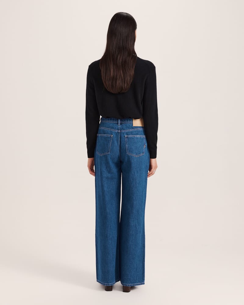 Yumi Wide Leg Jean in MID BLUE