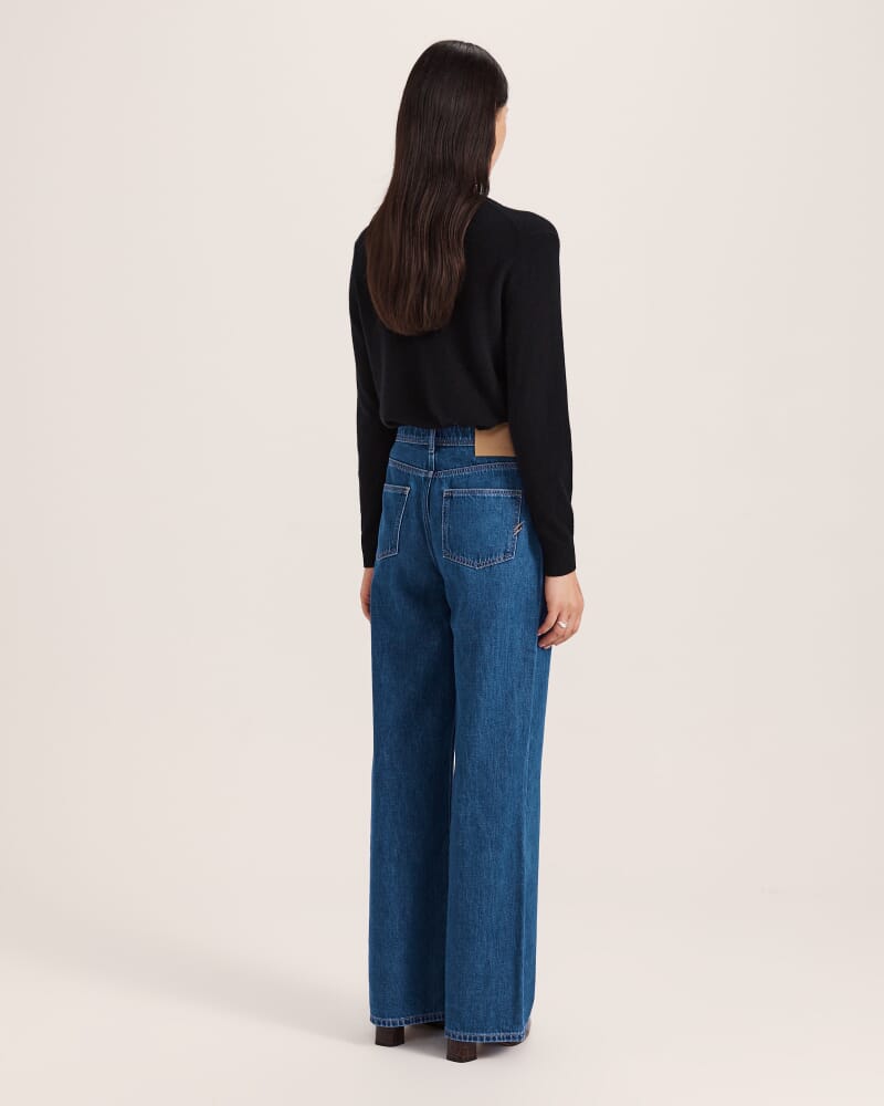 Yumi Wide Leg Jean in MID BLUE
